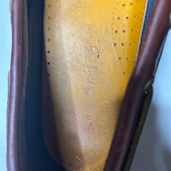 Timberland Leather Boat Shoes/size 11-Burgundy Brown Preppy Mens  Classic 2 eye‎ - Picture 8 of 9